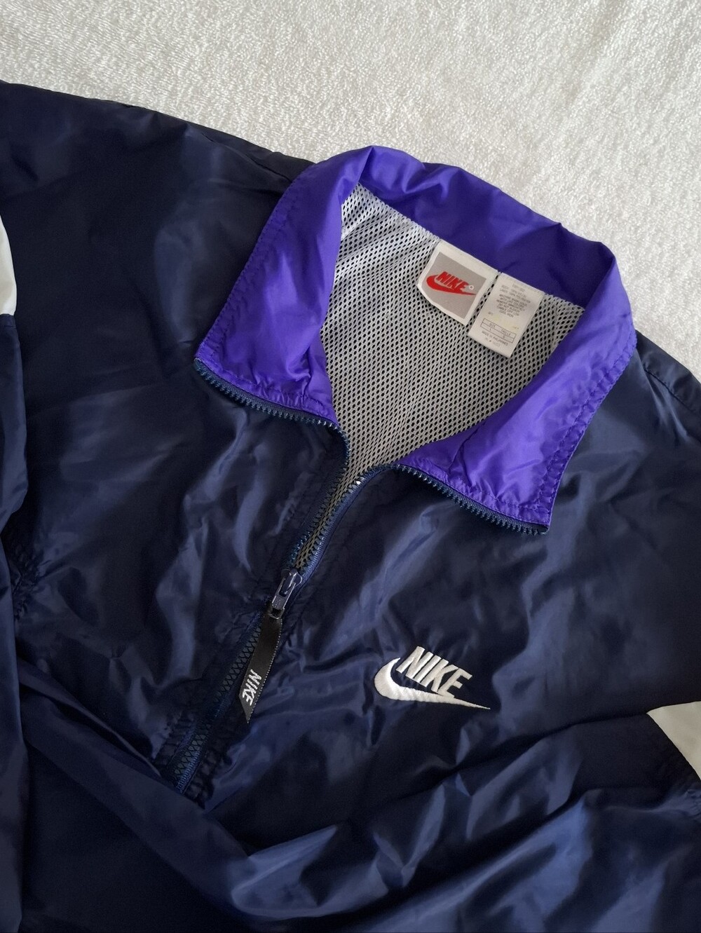 Vintage 90s Men's Nike Royal Purple Navy White  Windbreaker Size Large